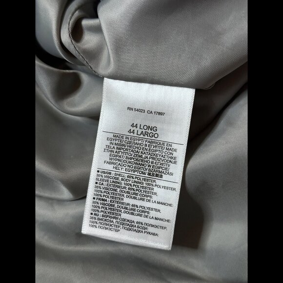 Banana Republic Blazer 44 Long Mens Gray Heather Tailored Slim Fit 2 Button Coat - Picture 9 of 11